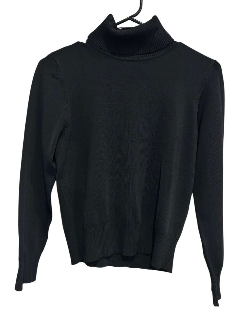 INC International Concepts Large Petite Turtleneck Sweater Black Rayon Cozycore